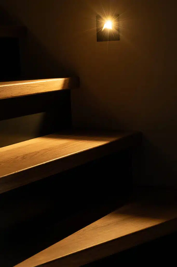 Verlichting in Trappen eiken treden
